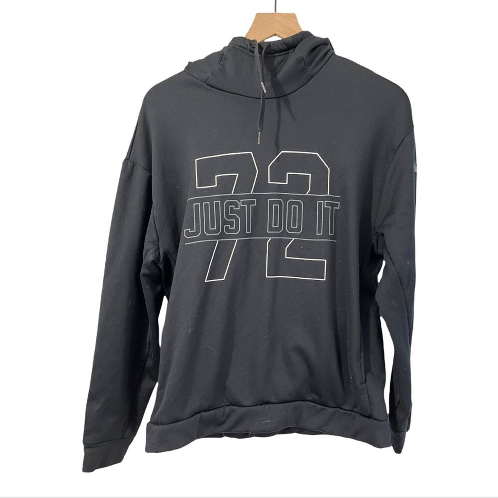 Nike Therma "Just Do It 72" Black Sweatshirt Hoodie Size Small